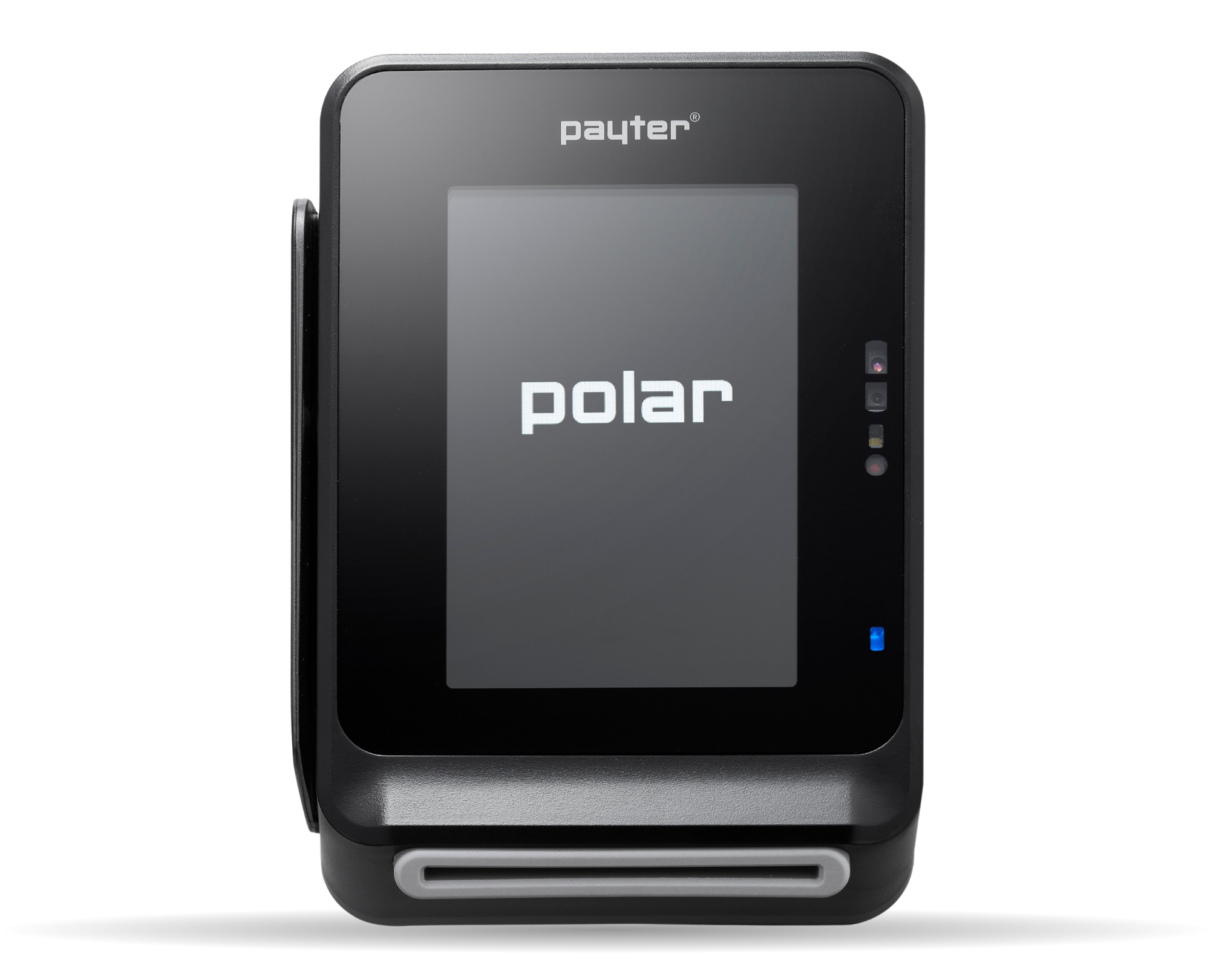 Apollo Polar payment terminal — front view on white